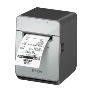 Epson TM-L100, 8 Punkte/mm (203dpi), Cutter, linerless, USB, RS232, Ethernet, schwarz